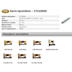 1721000Z BOSTITCH sąvaržėlės 72 10 mm 10 m... 9,1 mm pločio
