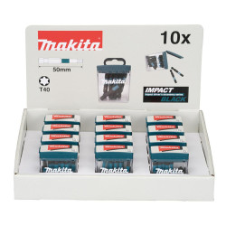 E-12681-12 MAKITA T40-50 mm /10 vnt. atsuktuvo antgalių. IMPACT BLACK (x12)