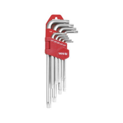 YT-0512 YATO TORX veržliarakčiai 9vnt T10-T50 labai ilgi, su skyle 0512