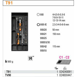 2424-T91 BETA RINKINYS 25 TAŠKŲ ĮRANKIŲ RINKINYS SU GRYNAKRAUJU PUODELIU ...