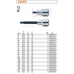 920PE-12L BETA VERŽLIARAKTIS IM.LONG. 1/2" 12 mm 920PE/12L...