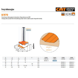 970.101.11 CMT FREZ HM R 12 D 25 d 6 I 8 S 8... DEKORATYVINIS.