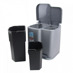 234471 CURVER BIN DUO PEDALBIN 21L / SIDABRINIS / GRAFITINIS