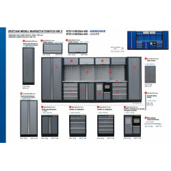 87D11X02SA-KG KT DIRBTUVIŲ BALDŲ KOMPLEKTAS NR. 2 / PILKA