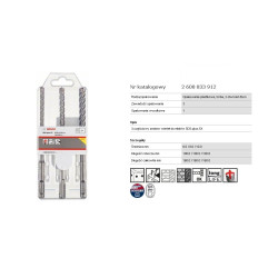 2608833912 BOSCH SDS PLUS-5X GRĄŽTAS KPL. 3vnt. 6/8/10x160