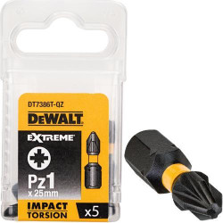 DT7386T-QZ DEWALT KOŃCÓWKA UDAROWA PZ1x25 5szt. EXTREME IMPACT TORSION