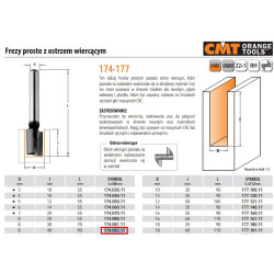 174.082.11 CMT FREZOS HM D 8 I 40 L 90 S 8 TIESIOS, GRĘŽIMO.