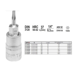 YT-04304 YATO TORX 1/4" T20x37 mm veržliaraktis