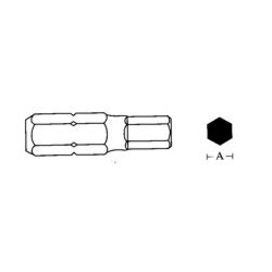 D125H040A JS.IMBUS END 1/4" 4x25mm 6 kampai. .