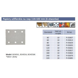 P-35829 MAKITA šlifavimo popierius 10vnt. 114x102mm K 80 6-HOTS