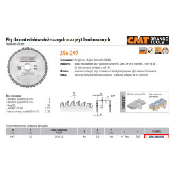 296.160.40H CMT PJŪKLAS HW D 160 F 20 Z 40 K 2,2/1,6 ALIUMINIS, PVC, LAMINATAS.