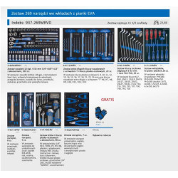 87G397BAKZ937269MRVD KING TONY 7-DRAWER WORKSHOP TROLLEY WITH SIDE BOX 269 vnt. MĖLYNA