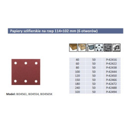 P-42444 Smėlio popierius 50vnt. 114 x 102 mm K100 (6 vnt.)