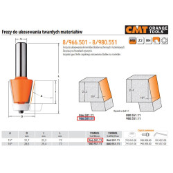 966.501.11 CMT FREZOS HM A 15 D 31,7 IR 22,2 S 12, SKIRTOS KIETOMS MEDŽIAGOMS FREZUOTI.