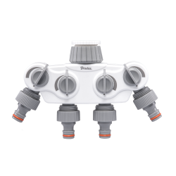 WL-3034K 4 KRYPČIŲ KOLEKTORIUS GW 1"- 3/4" KIETAS SU VOŽTUVAIS / BALTA LINIJA