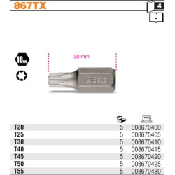 867TX-50 BETA TORX END T50x30mm 6 kampų 10 mm ...