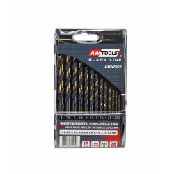 AW42002 AWTOOLS METALO HSS GRĄŽTAI M2 KPL. 13vnt /2- 8mm/ PREMIUM