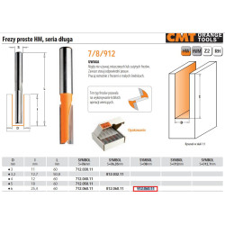 912.060.11 CMT PJAUSTYTUVAS HM D 6 I 25,4 L 60 S 8 TIESUS, ILGAS.