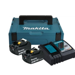 197952-5 MAKITA 18 V maitinimo šaltinio komplektas (BL1830Bx2+DC18RC) MAKPAC