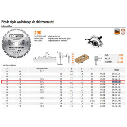 290.180.12M CMT HM 180x30x2,6/1,6 pjūklo diskas su 12 proc....PJAUTINIO DYDŽIO ilgis