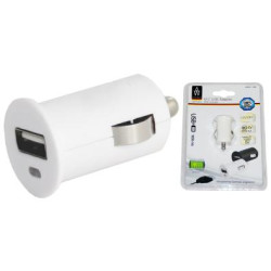 AW06-10W AUTO WELLE AUTOMOBILINIS ĮKROVIKLIS USB... 12/24 V IŠĖJIMAS 5V/1000mA / BALTAS