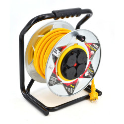 AW70264 AWTOOLS HEAVY DUTY YELLOW METAL HUBBER EXTENDER 40m 3x2.5 mm 16A / 3680W / IP44 NEOPREN