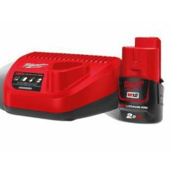 4933451900 MILWAUKEE M12 NRG-201 ENERGIJOS RINKINYS (1 X 2.0 AH AKUMULIATORIUS IR M12-18 FC ĮKROVIKLIS)