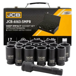 JCB-6163-5MPB JCB VIRŠUTINĖ DALIS YRA ILGA. 17el.3/4" 6 kampų. (17-50 mm)