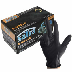 S-M9GLD SATRA NITRILITE GLOVES BLACK M dydžio 100vnt.