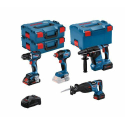 0615990N37 BOSCH.18V KOMBINUOTAS RINKINYS (GSR 18V-90C +GDX 18V-210C +GBH 18V-24C +GSA 18V-28) 1xPC4,0Ah 2xPC5,5Ah ...
