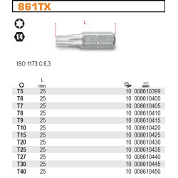 861TX-10 BETA TORX BITAS T10...