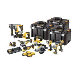 DCK1012P4T-QW DEWALT.COMBO 18V RINKINYS DCK1012P4T (DCD796, DCF887, DCS565, DCS382, DCS356, DCS334, DCH172, DCG405, DCE088NG18, DCL040) 4x5.0Ah 3xTSTAK