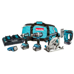 DLX5043PT MAKITA.ZES.COMBO 18V DLX5043PT (DHP484+DJV182+DHS680+DTD153+DML186) 3x5,0Ah + BAG ...