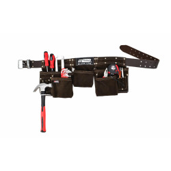 AW30616BL AWTOOLS PROFESIONALUS DIRŽAS 11 KIŠENIŲ ODINIS DIRŽAS JUODA LINIJA