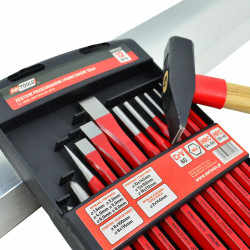 AW32521 "AWTOOLS" KALTŲ, PERFORATORIŲ IR GRĄŽTŲ RINKINYS, 12 DALIŲ