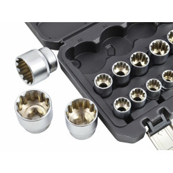 AW38550BL AW SPLINE LIZDAS 21 EL. 12 KAMPŲ. 1/2" 8-36 mm BLACK LINE