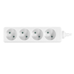 AW24606 AWTOOLS WHITE HOUSEHOLDER ACCOMMODATION CROSSOVER WITHOUT GROUNDING 4 - SOCKETS 3,0m