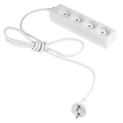 AW24606 AWTOOLS WHITE HOUSEHOLDER ACCOMMODATION CROSSOVER WITHOUT GROUNDING 4 - SOCKETS 3,0m