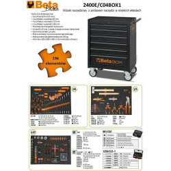 2400E-C04BOX1 BETA ĮRANKIŲ VEŽIMĖLIS 7 STALČIŲ JUODAS 2400E/C04BOX1 196 VNT.