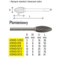 426MD-OG8 BETA FLAME ROTARY PLASTIC PFERD 8 mm