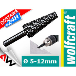 WF2535000 WOLFCRAFT kūginis metalinis grąžtas Fi 5-12 x 35 mm