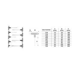 YT-05615 YATO TORX TIP KEYS WITH HANDLE 9 vnt. T10-T50, SU SKYLE