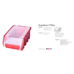 ERG2PCZEPG001 ERGOBOX PLUS 2 RED, 118 x 161 x 75 mm