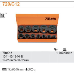 720/C12 BETA KPL.UDAR.SOCKET.12vnt.1/2"/720-C12...