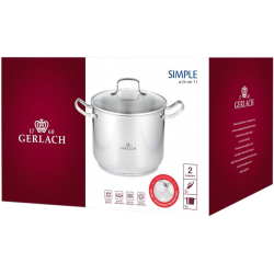 NK332-24-7L GERLACH.SIMPLE COOK su dangčiu 24cm 7L