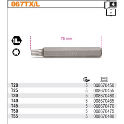 867TX-L20 BETA TORKS END T20x75mm 6-ANGLE 10mm ...