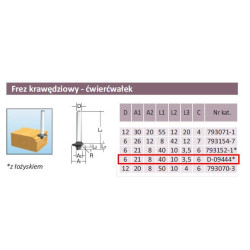 D-09444 DIAMOND MILL R 6/6 mm