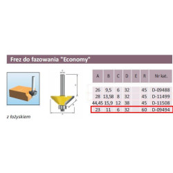 D-09494 MAKITA FAZING MILL 60`/23/6mm ECO
