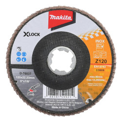 D-76037 MAKITA ECONOMY 125x22,23 mm P120 X-LOCK METAL, STAINLESS STEEL
