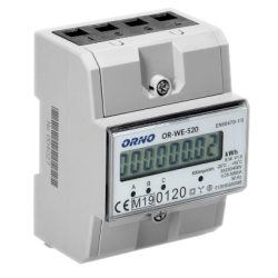 OR-WE-520 ORNO trifazis elektros skaitiklis, 80 A, MID, 3 moduliai, DIN TH-35mm